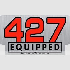 Chevrolet 427 Equipped Engine Size Silver Foil Sticker Chevrolet 427 Equipped Engine Size Silver Foil Sticker