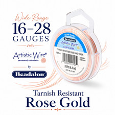 Rose Gold Tarnish Resistant Artistic Wire - Silver Plate Pink Wire  16-28 GA 