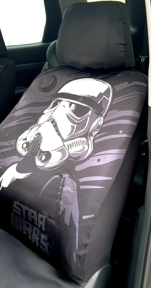 Nuevo diseño Star Wars Stormtrooper juego de fundas de asiento de coche de tela negra para Honda Foto 4 de 4