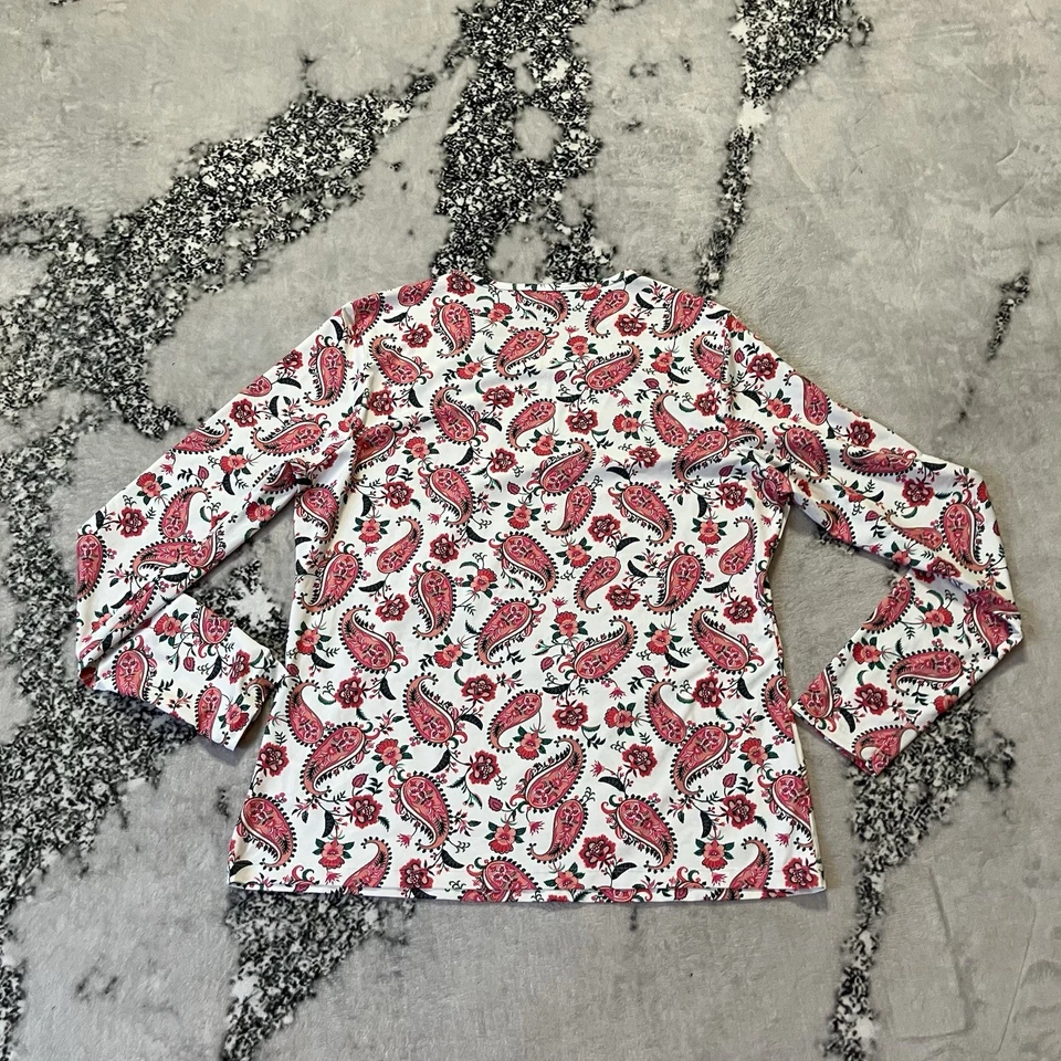 J Crew Shirt Womens Size Medium Long Sleeve Rash Guard UPF 50 Paisley - Image 3 of 4