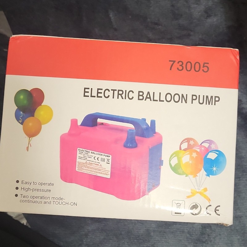 Electric Balloon Pump Pink/Blue Party Use, 1 Item, Model/MPN 73005