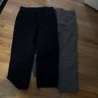 2 Pairs, 34x30 Basic Editions Men's Pants, Black, Khaki Pleated, Straight Leg — photo 1