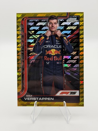 2025 Topps Chrome Formula 1 F1 Max Verstappen Portrait Gold Logofractor  42/50
