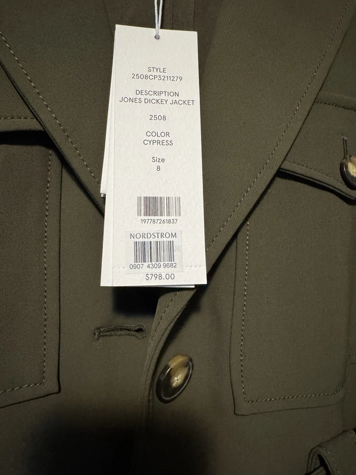 Veronica Beard Jones Dickey Jacket in Cypress Green – Size 8 (Orig. $798) - Image 4 of 4