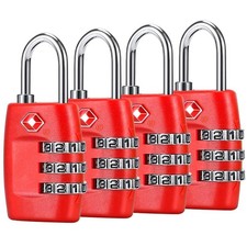 TSA Luggage Locks 4Pack - 3 Digit Combination Padlocks - Approved Travel Lo...