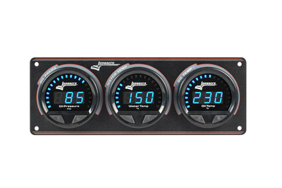 Longacre 44661 Elite LED Waterproof Gauge Panel 3 Gauge Oil Pressure/Water Temp+