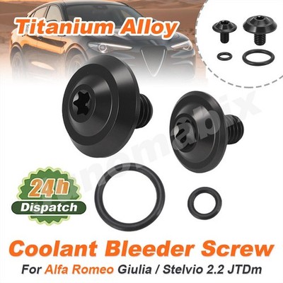 Upgrade Titanium Coolant Bleeder Screw Kit For Alfa Romeo Giulia Stelvio 2.0T BK