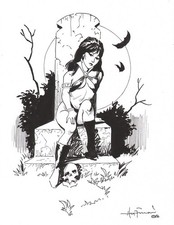 VAMPIRELLA MONUMENT! Original Art Ink Drawing by MIKE HOFFMAN