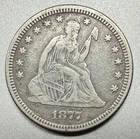 1877  SEATED LIBERTY QUARTER   VF  #1753