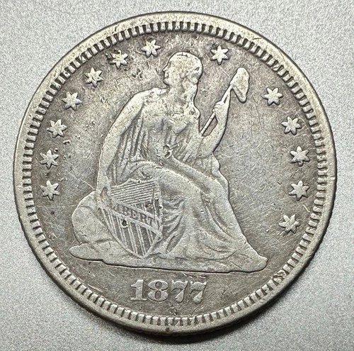 1877  SEATED LIBERTY QUARTER   VF  #1753