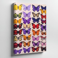 Wall Art Canvas a Colorful Collection of Butterflies Arranged in a Grid Like