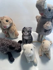 Folkmanis Mini Puppet  Lot Set Hand Finger Hamster Rabbit Mouse Cat Elephant +