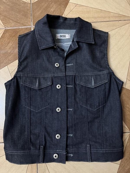 Damen Diesel Weste Navy Denim XS