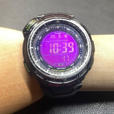 Casio Pro Trek PRG-110CJ Armbanduhr schwarz getestet Japan gebraucht kostenlo...