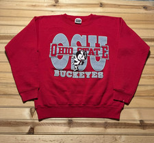 Vintage 80s 90s Ohio State Buckeyes NCAA Crewneck Pullover Sweatshirt Size Large