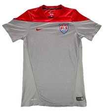 Nike USMNT Team USA Training Soccer Jersey Mens Small Dri Fit Shirt Gray Red