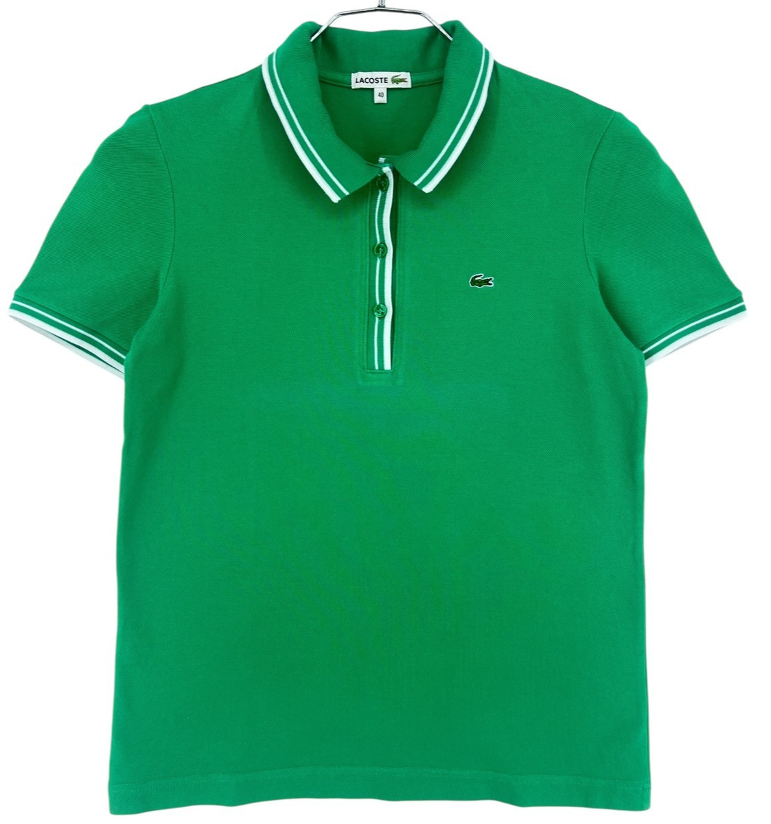 LACOSTE Women Casual Polo Shirt T-Shirt Short Sleeve Green Size 40