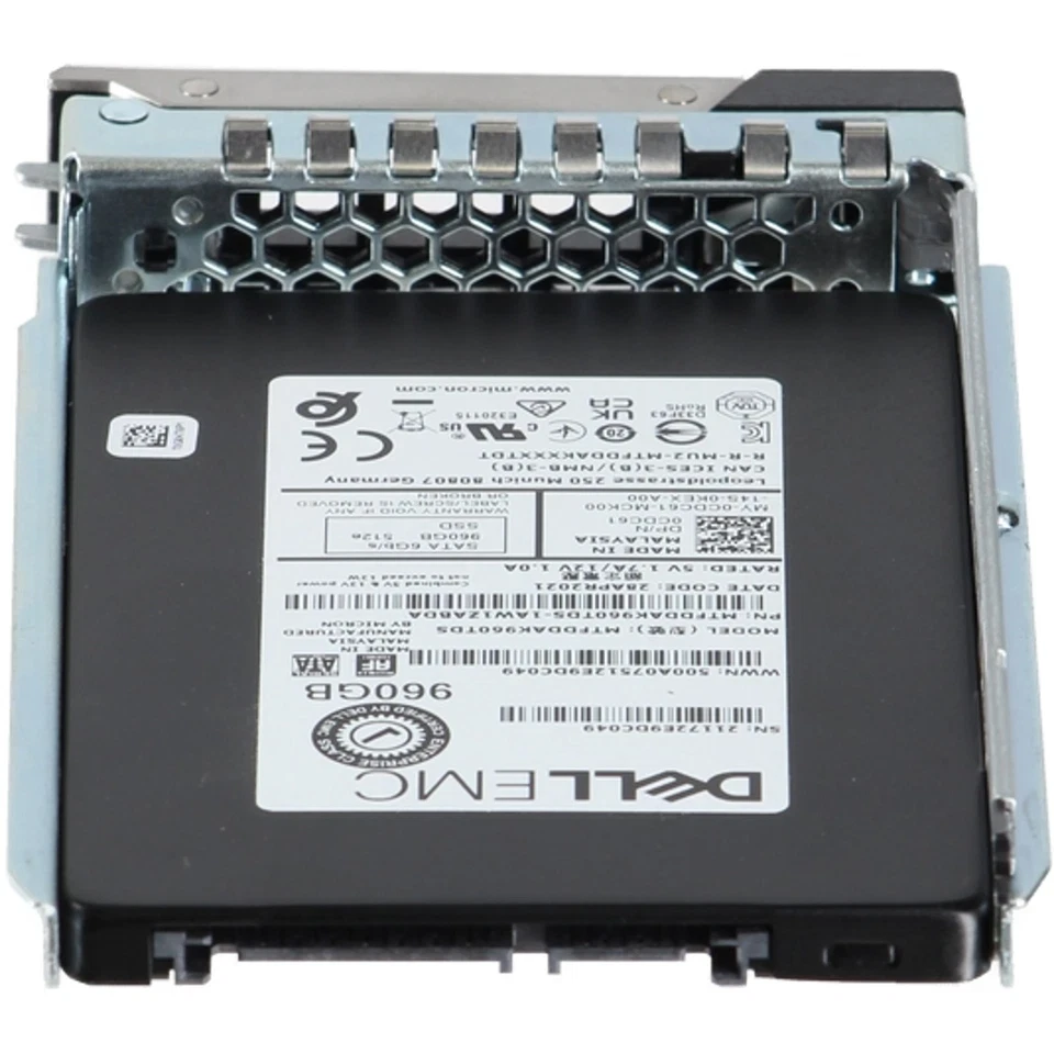 CDC61 0CDC61 Dell EMC 960GB 6Gbps SATA RI TLC 7mm 2.5 SSD 14G KIT - Image 3 of 4