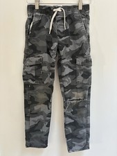Old Navy Kids Boys Gray Camo Adjustable Cargo Slim Taper Built-In Flex Pants M 8