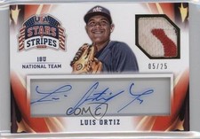 2015 Stars and Stripes Materials Signatures Prime 5/25 Luis Ortiz #65 Auto 0o9