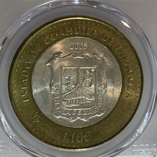 Uncirculated 100 Pesos Denomination 2005 Mexican Coins (1905-Now