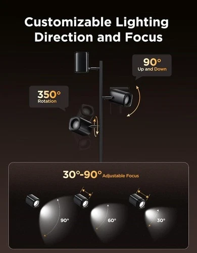 GOVEE H60B2 Tree Floor Lamp Black 3 Rotatable Lights 64 Dynamic Scenes C Z72 - Picture 7 of 9