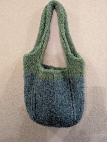 Felted Knit Wool Purse/Tote Bag With Coin Purse, Hand Made, Great Condition