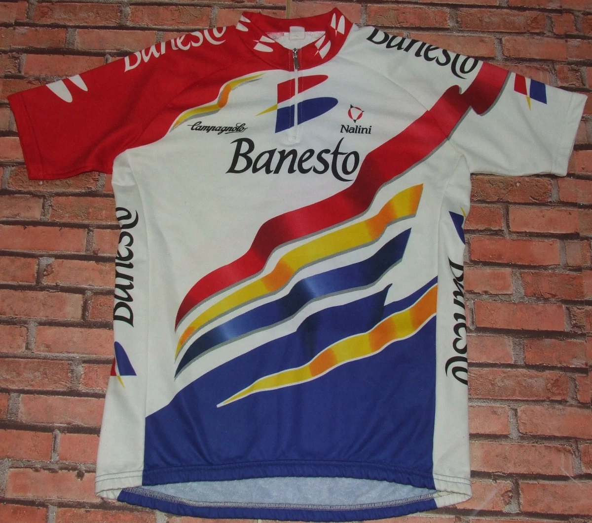 Maillot Cycliste Banesto – Nalini – Blanc – Taille XL – Très Bon état