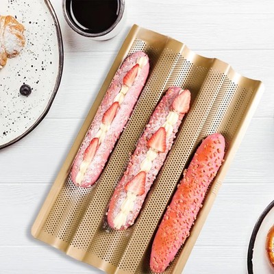 Italienisches Brotblech Baguettes Backblech Belüftung 3 Schlitze Antihaft Französisch