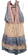 Love Shack Fancy Quintelle Halter Boho Mini Dress Windsor Rose Print Mix XXL NWT