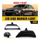 Smoked Lens White LED Side Marker Lights For Kia K5 2021 2022 2023 2024 US 2-20x