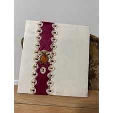 Vintage Cottagecore Padded Fabric Photo Album Lace Burgundy Large Memory Book