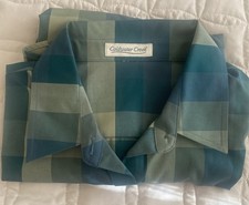 Coldwater Creek Womens NEW  SM 4-8 No Iron Blue Green Plaid Blouse Shirt Top