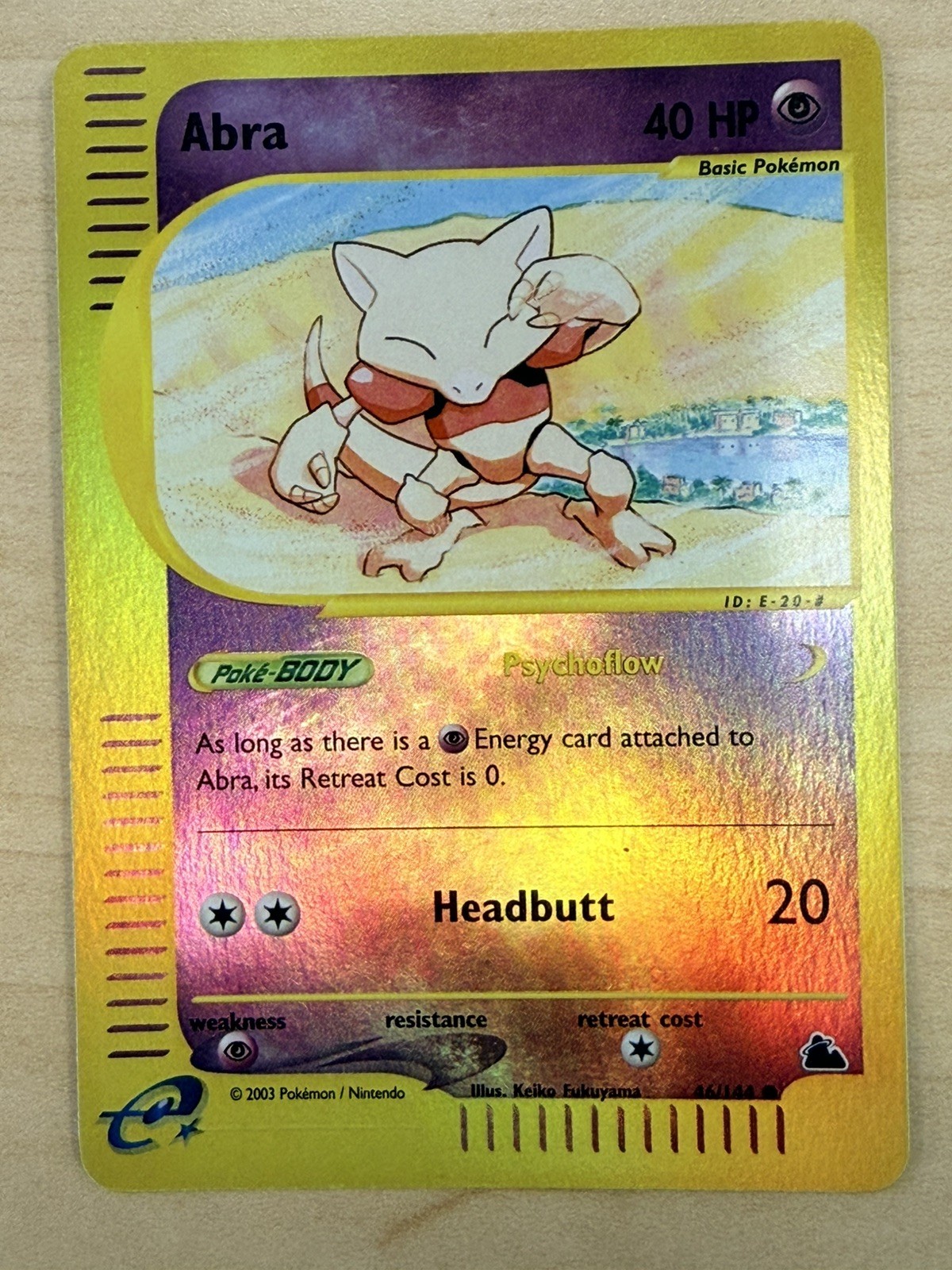Pokémon TCG - Abra - 46/144 - Common Reverse Holo - Skyridge NM