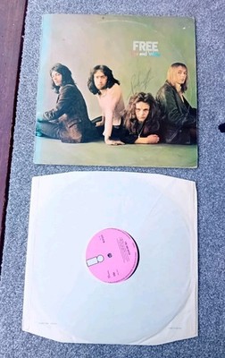 Free - Fire & Water UK Pink Island vinyl LP VG/VG Signed by Paul Kossoff twice!