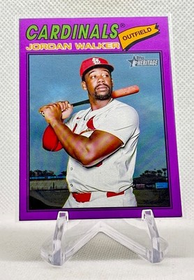 2026 Topps Heritage Jordan Walker Light Purple Bordered Parallel #399 Cardinals