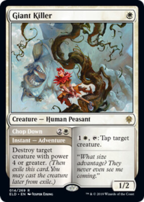 x1 Giant Killer // Chop Down R MTG Throne of Eldraine M/NM, English