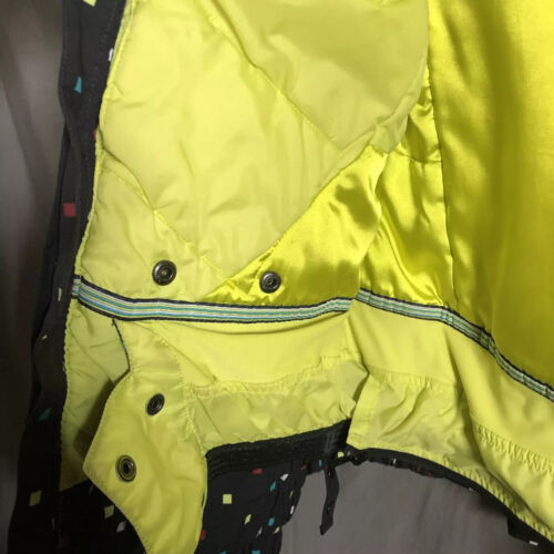 Burton Snowboard Jacket Black Multicolored Squares DryRide Size Large Womens - Picture 3 of 3