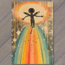 Art Print Alien Rainbow Winged Black Monster Weird Creepy Scary Unusual Strange