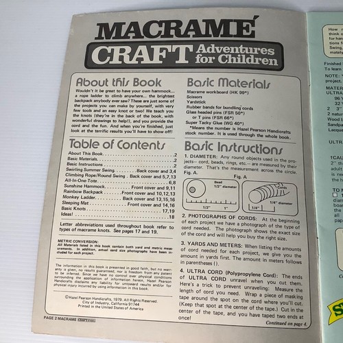 Macrame Craft Adventures For Children Vintage Book 1979 - Picture 5 of 7