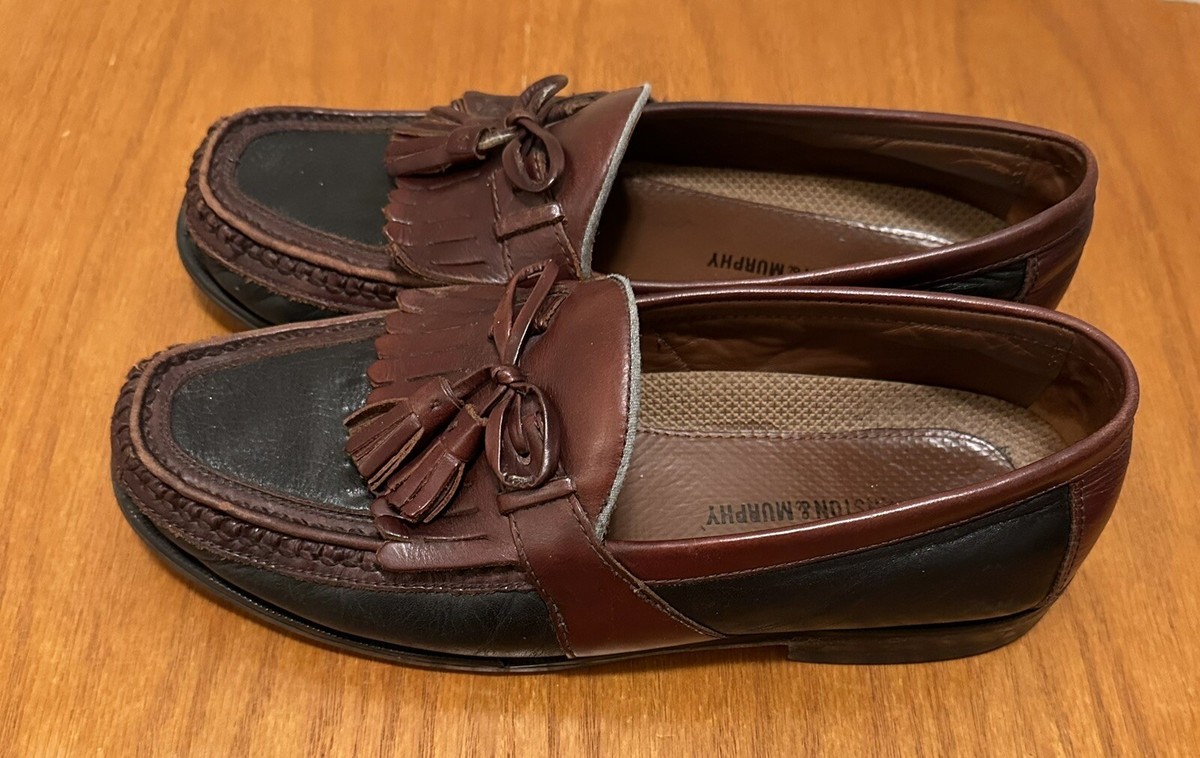 Johnston & Murphy Loafer Shoes, Mens 9M, Brown With Leather 