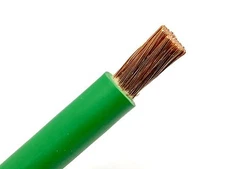 #1 AWG WELDING/BATTERY CABLE GREEN 600V PURE COPPER USA MADE 105c (BUY PER FT)