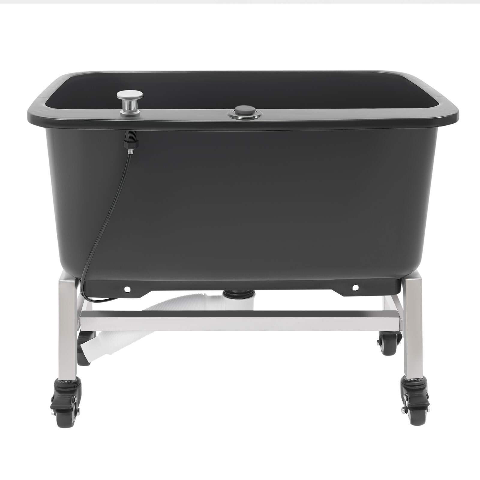 12 Gal Large Mop Bucket W/4 Wheels Drain Hose Plastic Wet Floor Cleaning Buckets