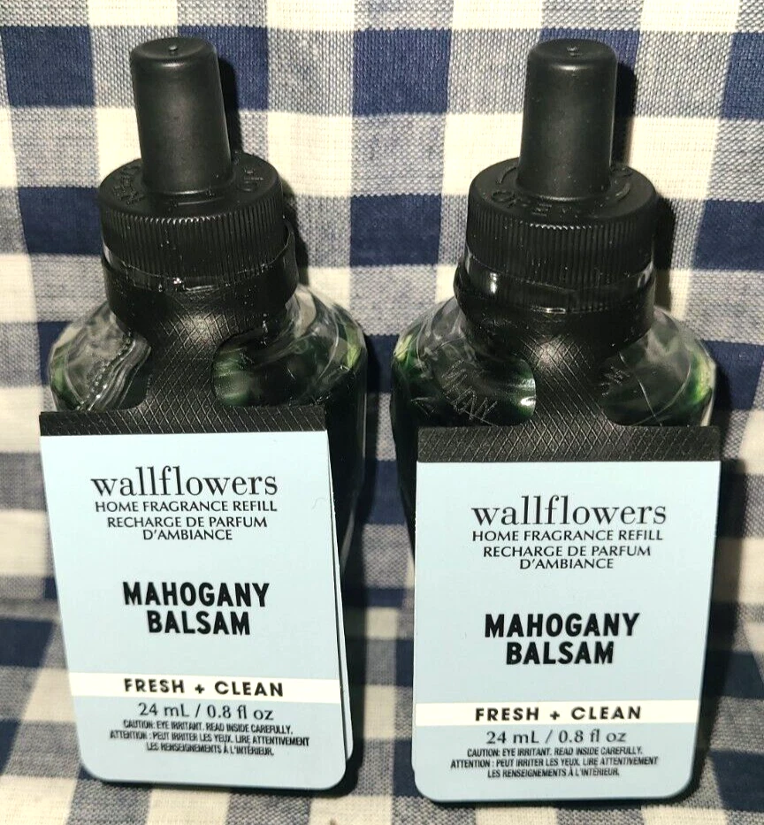 NEW 2-Pack MAHOGANY BALSAM Wallflower Refill Bulbs SEALED Bath & Body Works