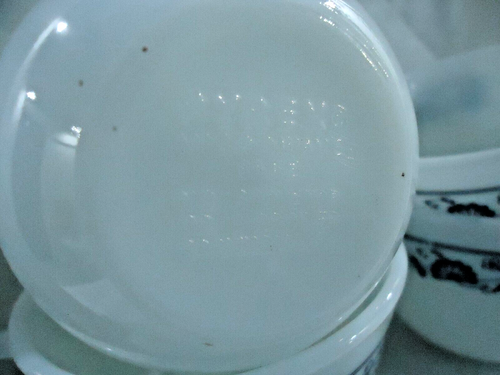 Pyrex Milk Corning Glass Old Town Blue Onion Coffee Cups Mugs Set of 4 Vintage - Picture 6 of 6