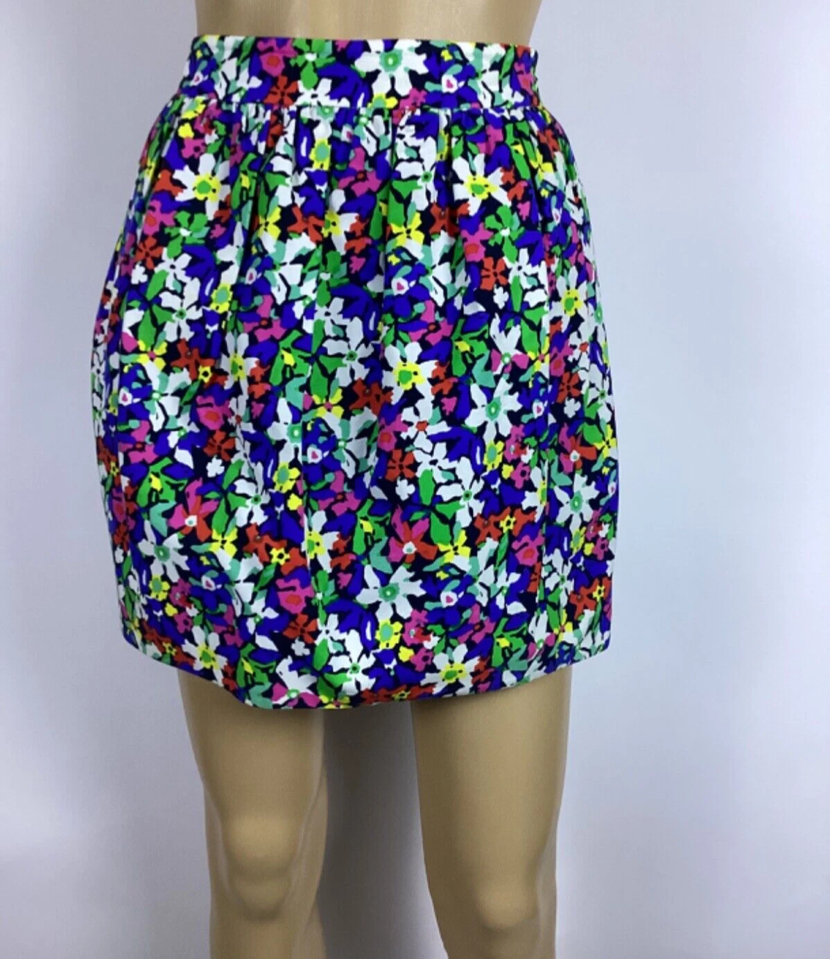 Kate Spade Mini Skirt "Skirt the Rules" Floral Multicolored Lined Womens Sz 4