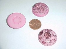 12 VINTAGE ITALIAN PINK DYE 28mm. ROUND CABOCHONS L826