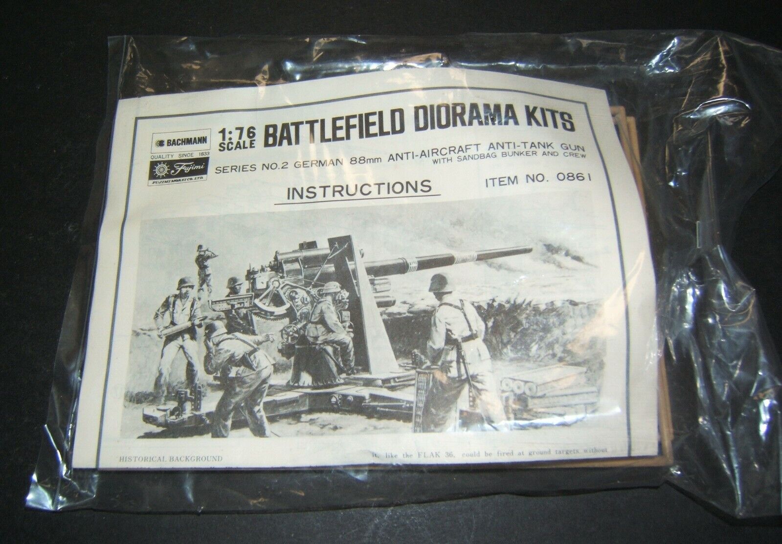 Vintage 1 76 Scale Fujimi 88mm Pla and Direct stock discount Max 81% OFF Crew Bunker Anti-Aircraft