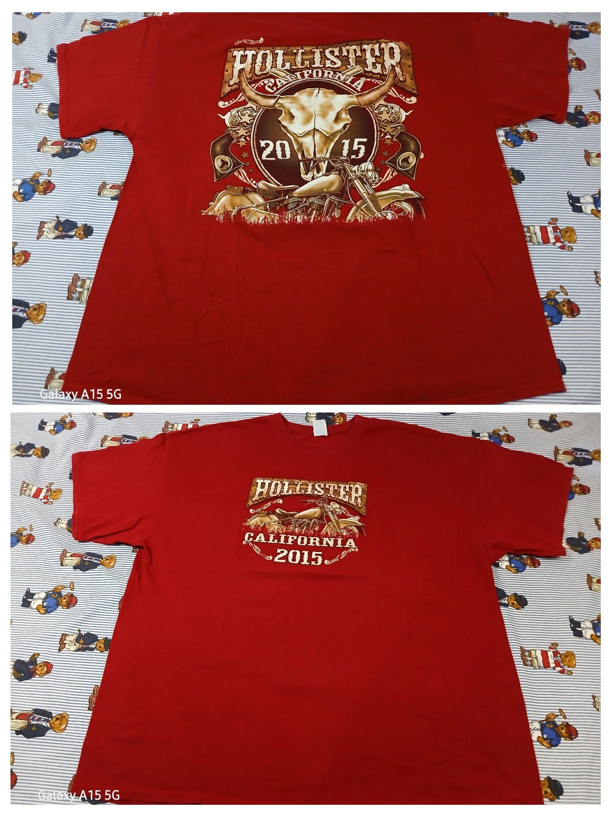 2xl Hollister California Shirt 2015 Motorcycle Double Print