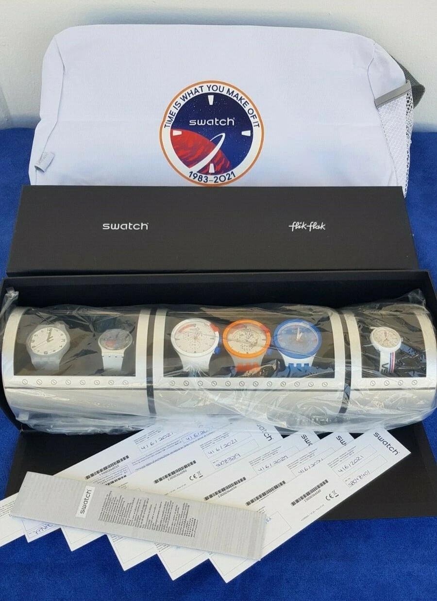 Blancpain — UNIQUE! Swatch NASA set 6 watches SZS32 + original NASA bag + certificate